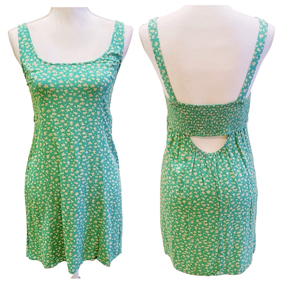American Eagle Turquoise Floral Sleeveless Dress Small